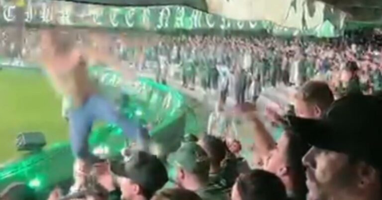 Imagem pesada! Torcedor cai de arquibancada durante Atletiba no Couto Pereira